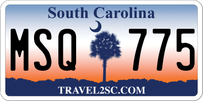 SC license plate MSQ775