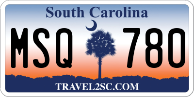 SC license plate MSQ780