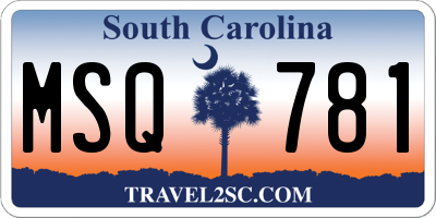 SC license plate MSQ781