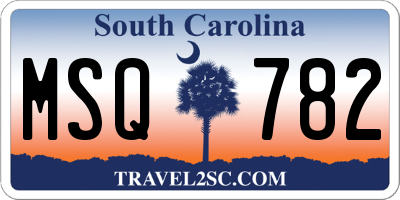 SC license plate MSQ782
