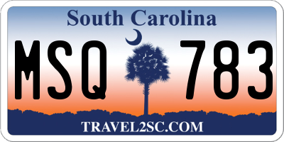 SC license plate MSQ783