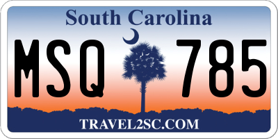 SC license plate MSQ785