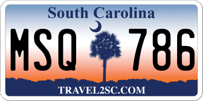 SC license plate MSQ786