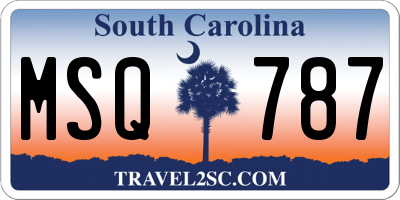 SC license plate MSQ787
