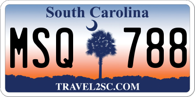 SC license plate MSQ788