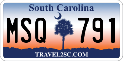 SC license plate MSQ791