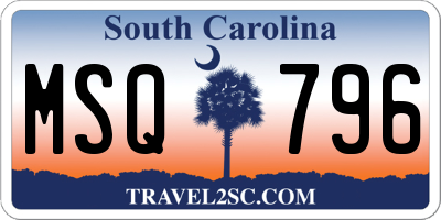 SC license plate MSQ796