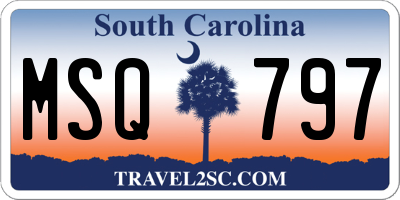 SC license plate MSQ797