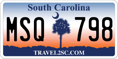 SC license plate MSQ798