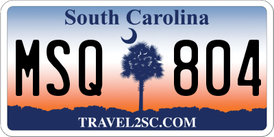 SC license plate MSQ804
