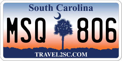 SC license plate MSQ806
