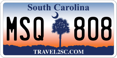 SC license plate MSQ808
