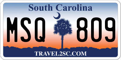 SC license plate MSQ809