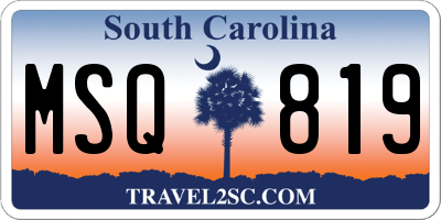 SC license plate MSQ819