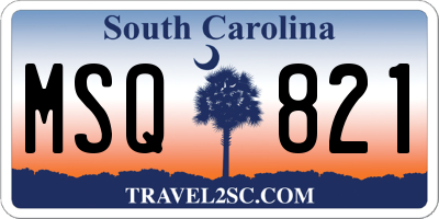 SC license plate MSQ821