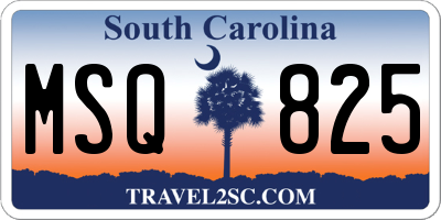 SC license plate MSQ825
