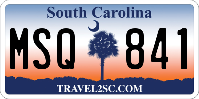 SC license plate MSQ841