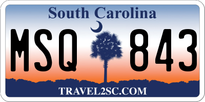 SC license plate MSQ843