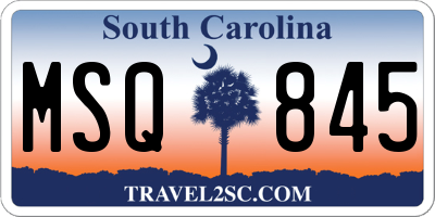 SC license plate MSQ845