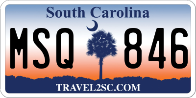 SC license plate MSQ846