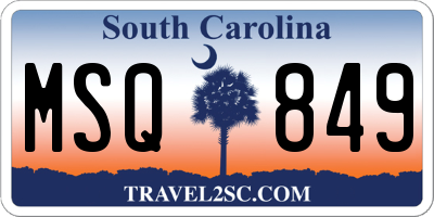 SC license plate MSQ849