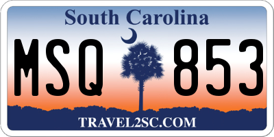 SC license plate MSQ853