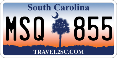 SC license plate MSQ855