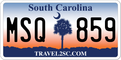 SC license plate MSQ859