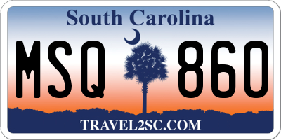 SC license plate MSQ860