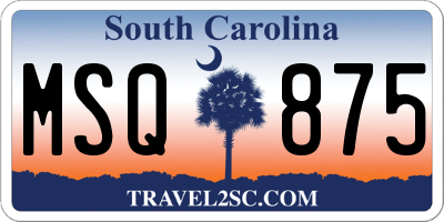 SC license plate MSQ875
