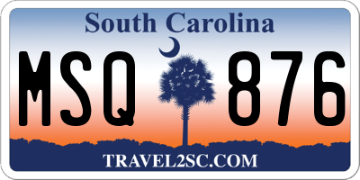 SC license plate MSQ876