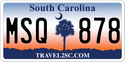 SC license plate MSQ878