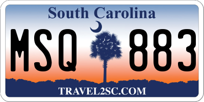 SC license plate MSQ883