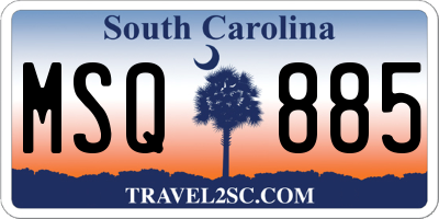 SC license plate MSQ885