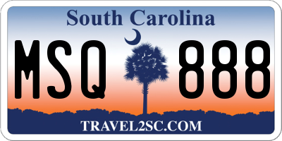 SC license plate MSQ888