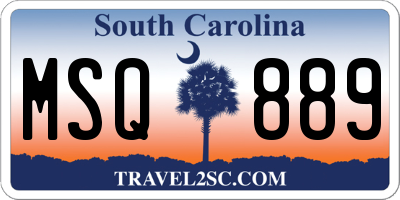 SC license plate MSQ889