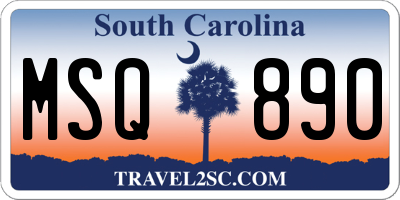 SC license plate MSQ890