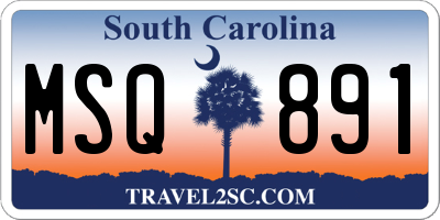 SC license plate MSQ891