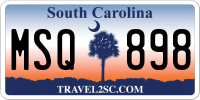 SC license plate MSQ898