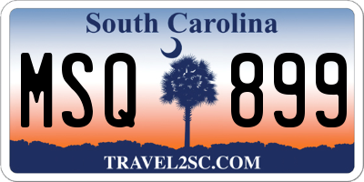 SC license plate MSQ899