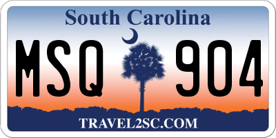 SC license plate MSQ904