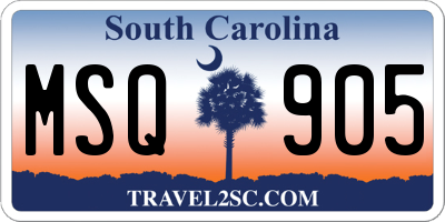 SC license plate MSQ905