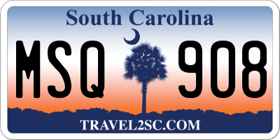 SC license plate MSQ908