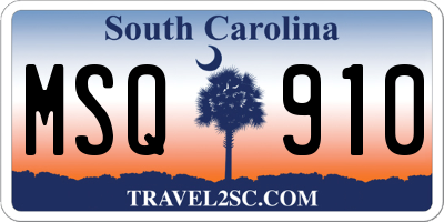 SC license plate MSQ910