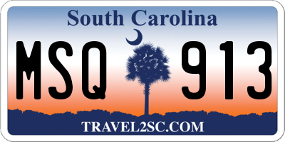 SC license plate MSQ913