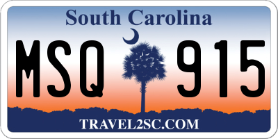 SC license plate MSQ915