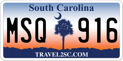 SC license plate MSQ916