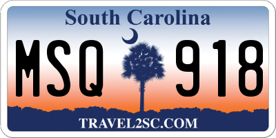 SC license plate MSQ918