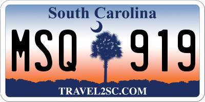 SC license plate MSQ919