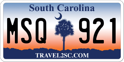 SC license plate MSQ921